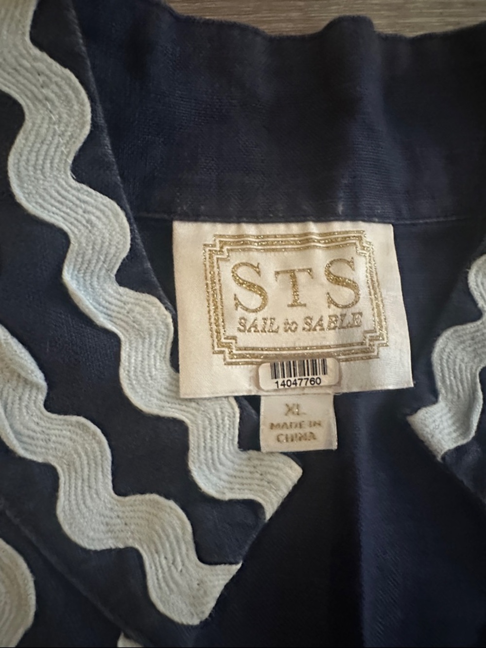 Sail to Sable Navy Tunic Dress with White Scalloped Trim - Picture 5 of 8